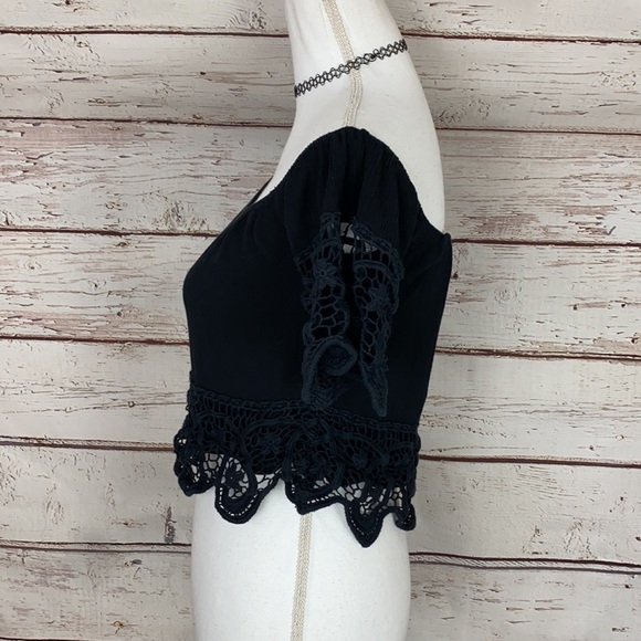 Charlotte Russe Black crop Top Small - Picture 2 of 11